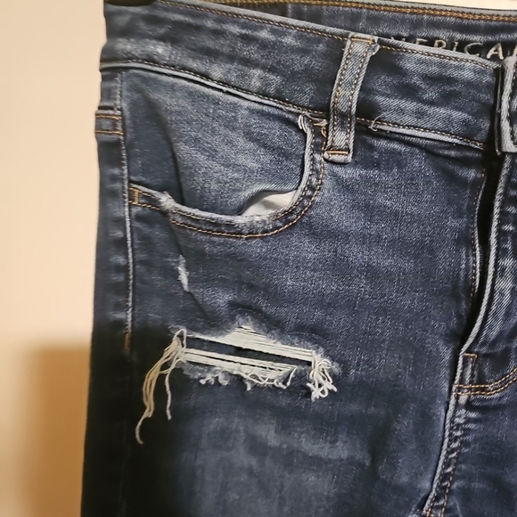 Women's Size 0 Short American Eagle Next Level Stretch Jegging Blue Denim Jeans - Picture 3 of 10